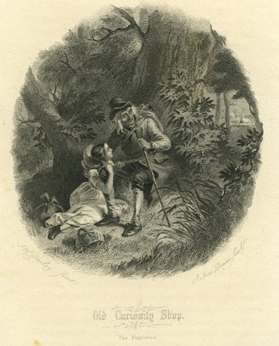 Old Curiosity Shop: The Fugitives, Engraved by Joseph Ives Pease by Felix Octavius Carr Darley